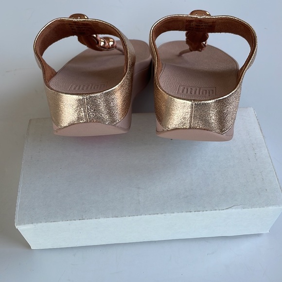 NWT Fit Flop Francheska Glitzy Toe Thongs Rose Gold 6 - Picture 11 of 16
